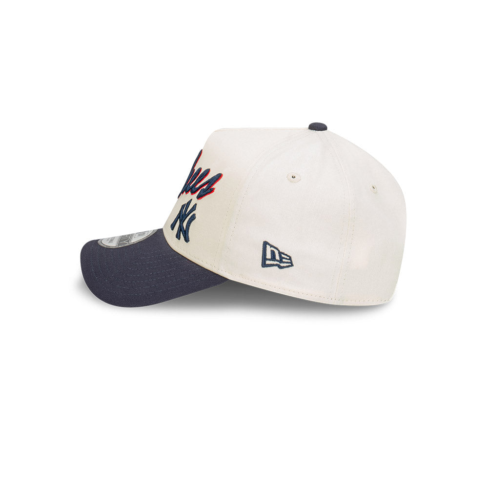 9FORTY A-Frame New York Yankees Chrome Script 2-Tone Navy Chrome White