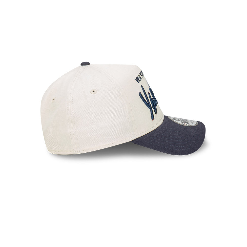 9FORTY A-Frame New York Yankees Chrome Script 2-Tone Navy Chrome White