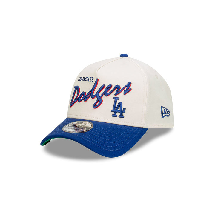 9FORTY A-Frame Los Angeles Dodgers Chrome Script 2-Tone Dark Royal Chrome White
