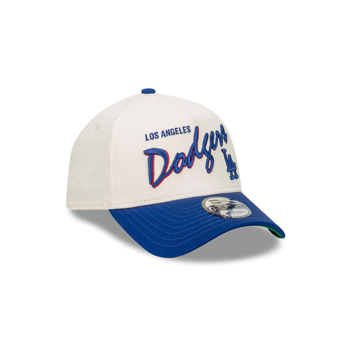 9FORTY A-Frame Los Angeles Dodgers Chrome Script 2-Tone Dark Royal Chrome White