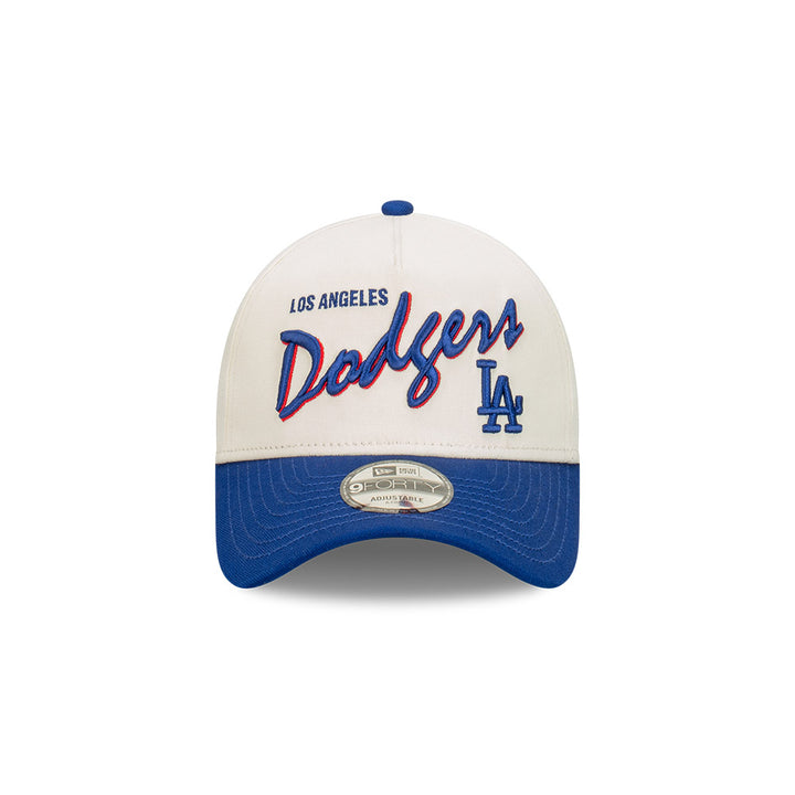 9FORTY A-Frame Los Angeles Dodgers Chrome Script 2-Tone Dark Royal Chrome White