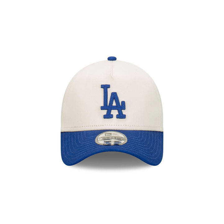 9FORTY A-Frame Los Angeles Dodgers Chrome OTC Chainstitch 2-Tone Navy Visor White Snapback