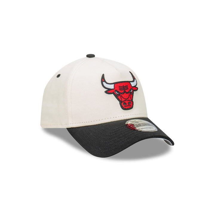 9FORTY A-Frame Chicago Bulls Chrome OTC Chainstitch 2-Tone Navy Visor White Snapback
