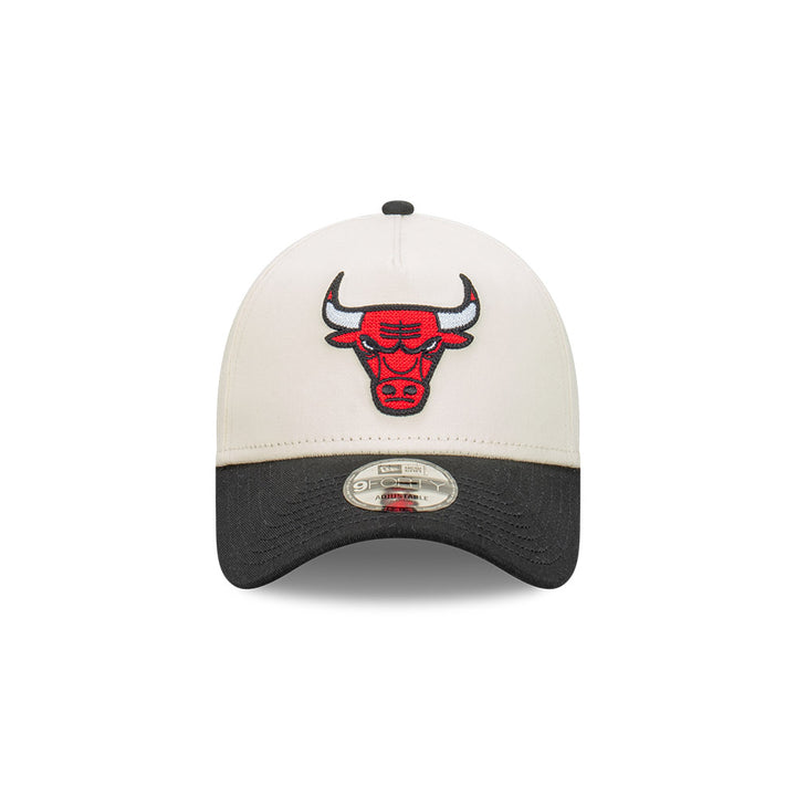 9FORTY A-Frame Chicago Bulls Chrome OTC Chainstitch 2-Tone Navy Visor White Snapback