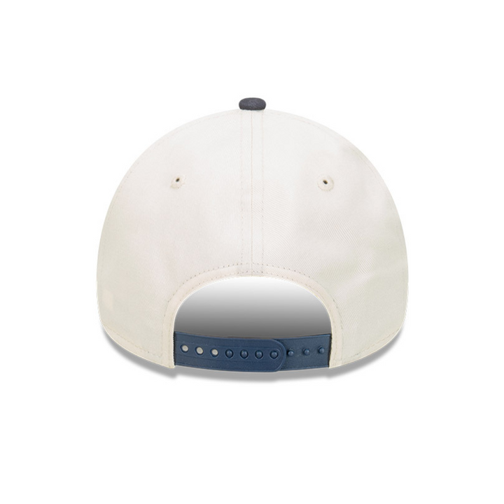 9FORTY A-Frame New York Yankees Wordmark Baseball 2-Tone Navy Visor Chrome White Snapback