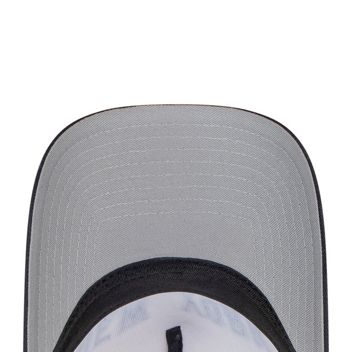 9FORTY A-Frame New York Yankees Wordmark Baseball 2-Tone Navy Visor Chrome White Snapback