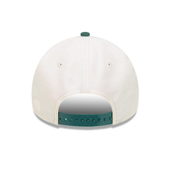 9FORTY A-Frame Oakland Athletics Wordmark Baseball 2-Tone Dark Green Visor Chrome White Snapback