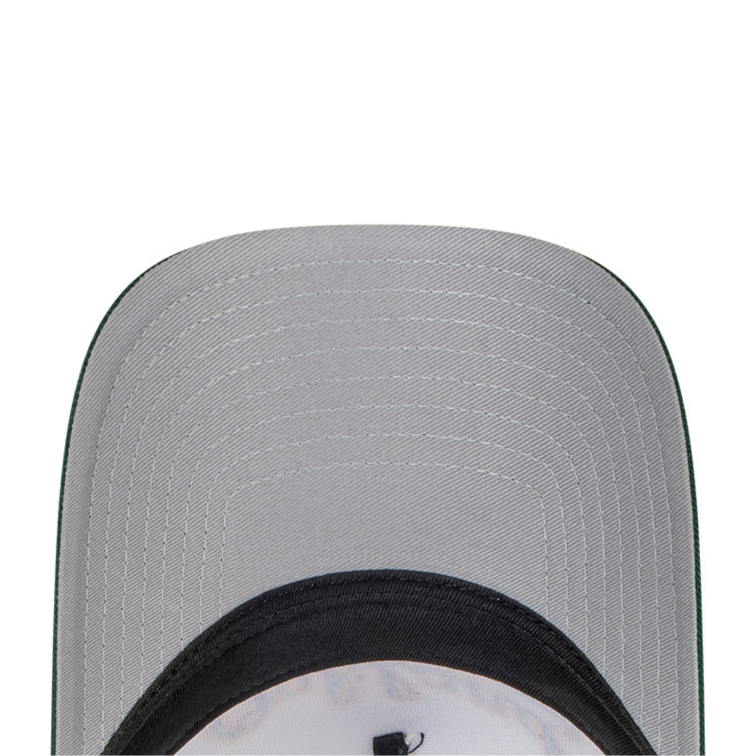 9FORTY A-Frame Oakland Athletics Wordmark Baseball 2-Tone Dark Green Visor Chrome White Snapback