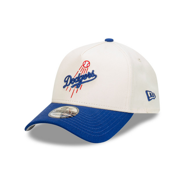 9FORTY Los Angeles Dodgers Wordmark Baseball 2-Tone Dark Royal Visor Chrome White Snapback