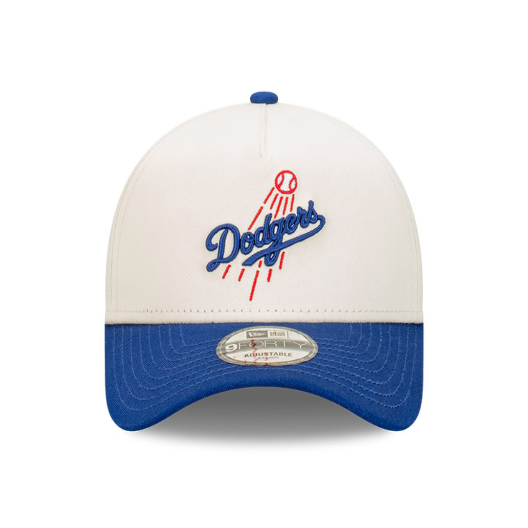 9FORTY Los Angeles Dodgers Wordmark Baseball 2-Tone Dark Royal Visor Chrome White Snapback