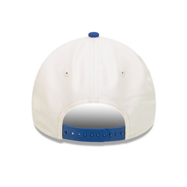 9FORTY Los Angeles Dodgers Wordmark Baseball 2-Tone Dark Royal Visor Chrome White Snapback