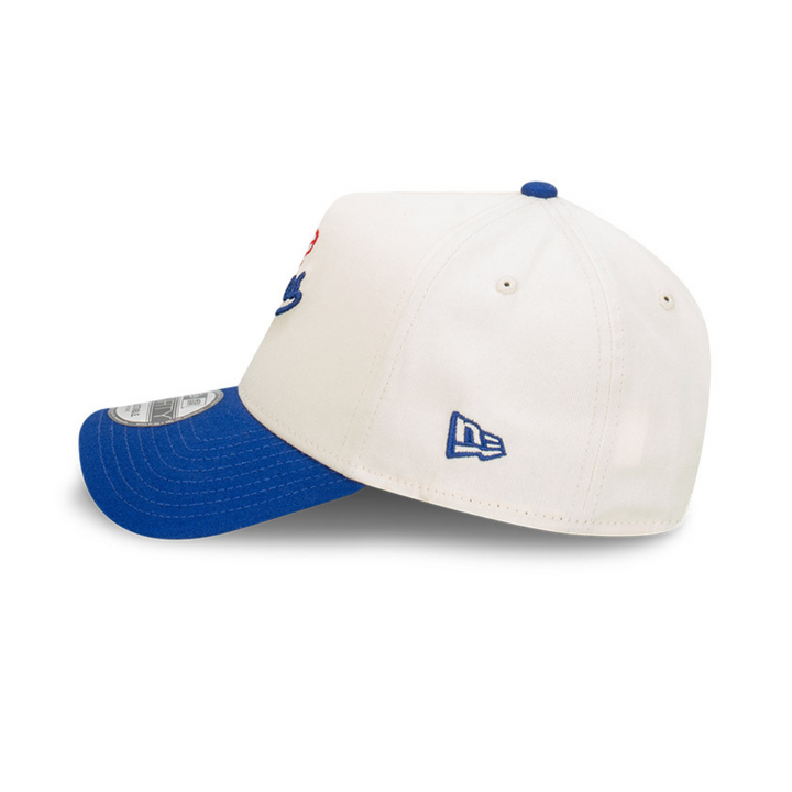 9FORTY Los Angeles Dodgers Wordmark Baseball 2-Tone Dark Royal Visor Chrome White Snapback