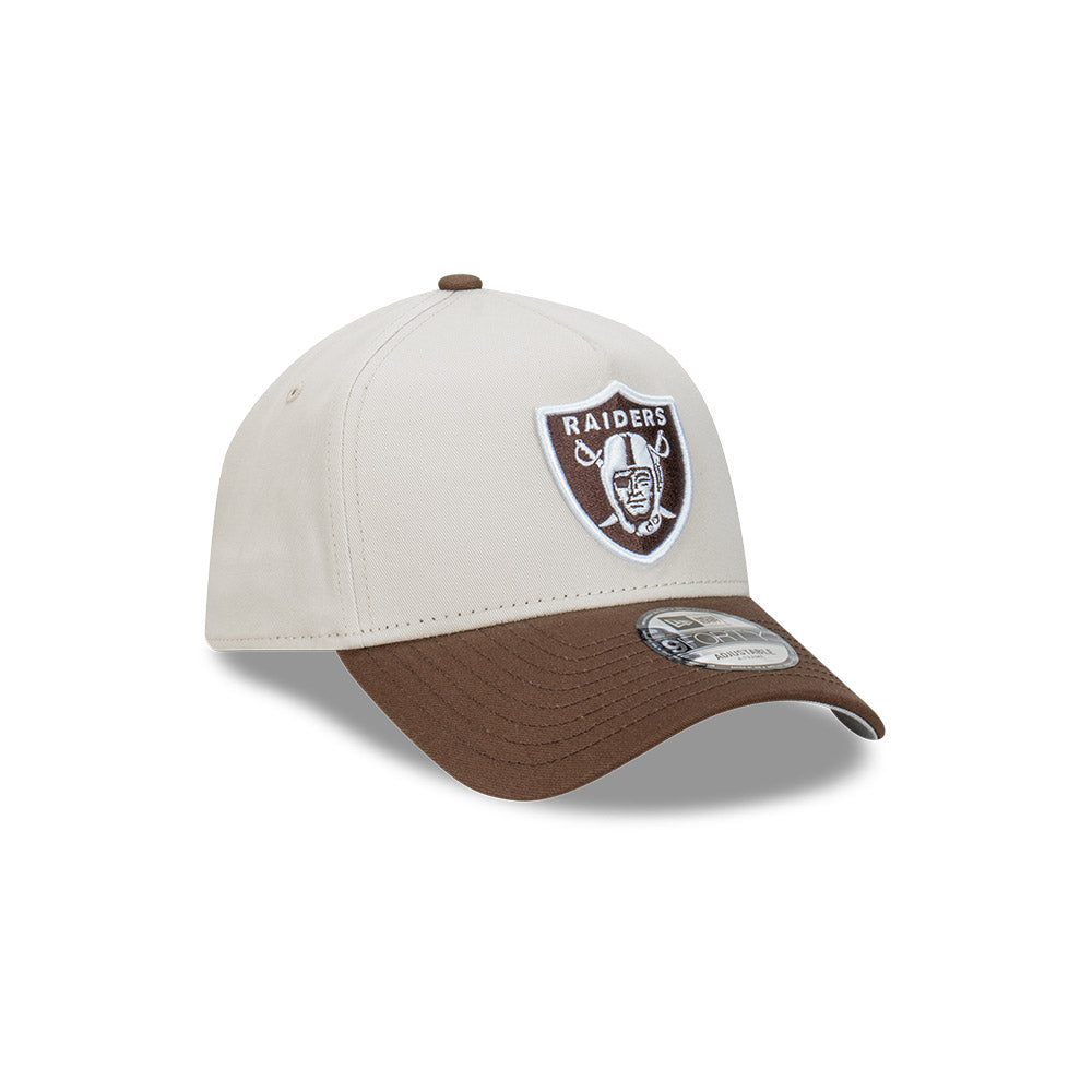 9FORTY A-Frame Las Vegas Raiders 2-Tone Vintage Stone Walnut Snapback