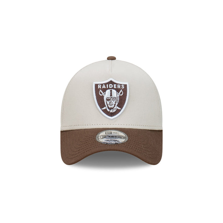 9FORTY A-Frame Las Vegas Raiders 2-Tone Vintage Stone Walnut Snapback