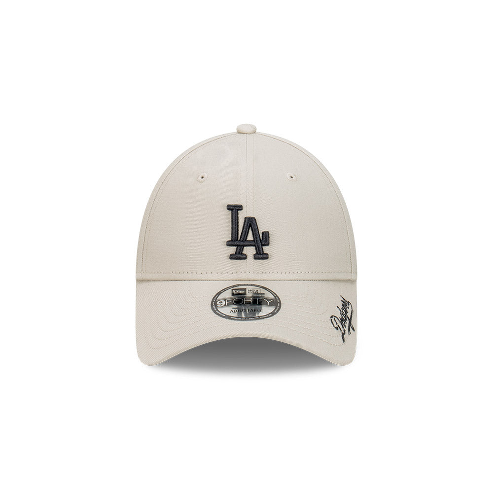 9FORTY Los Angeles Dodgers Black Visor Script Stone Adjustable
