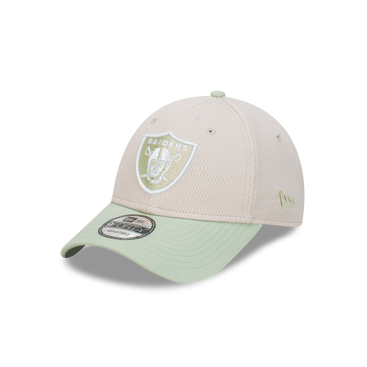 9FORTY Las Vegas Raiders Dashmark 2-Tone Soft Grass Visor Stone Snapback