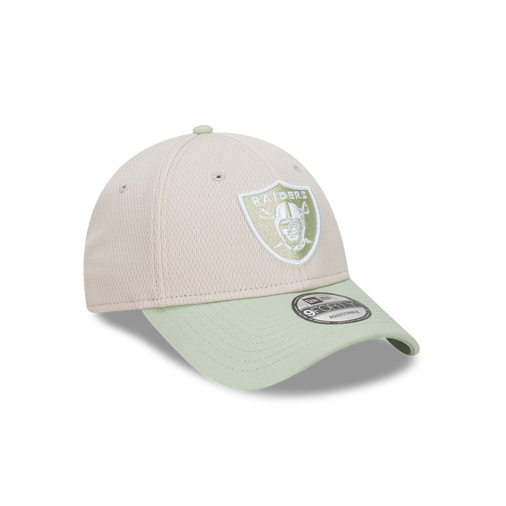 9FORTY Las Vegas Raiders Dashmark 2-Tone Soft Grass Visor Stone Snapback