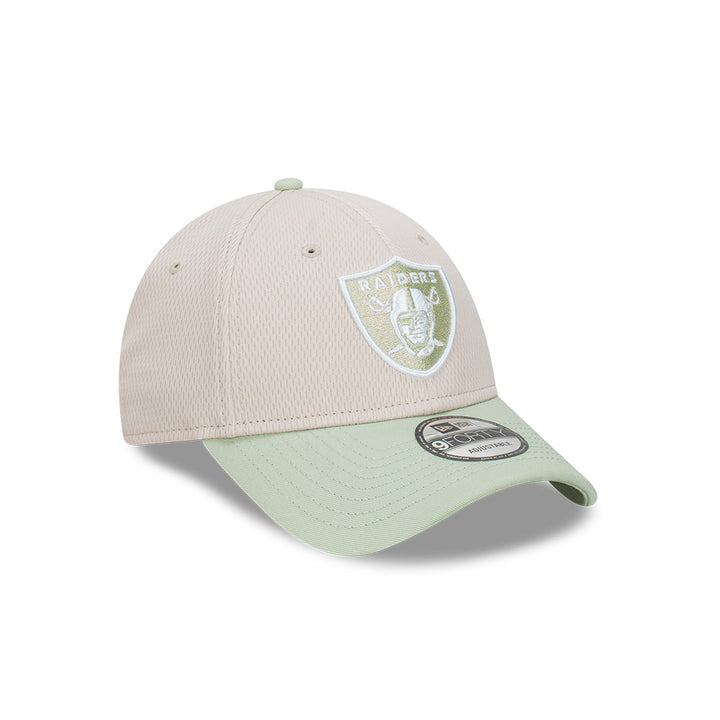 9FORTY Las Vegas Raiders Dashmark 2-Tone Soft Grass Visor Stone Snapback