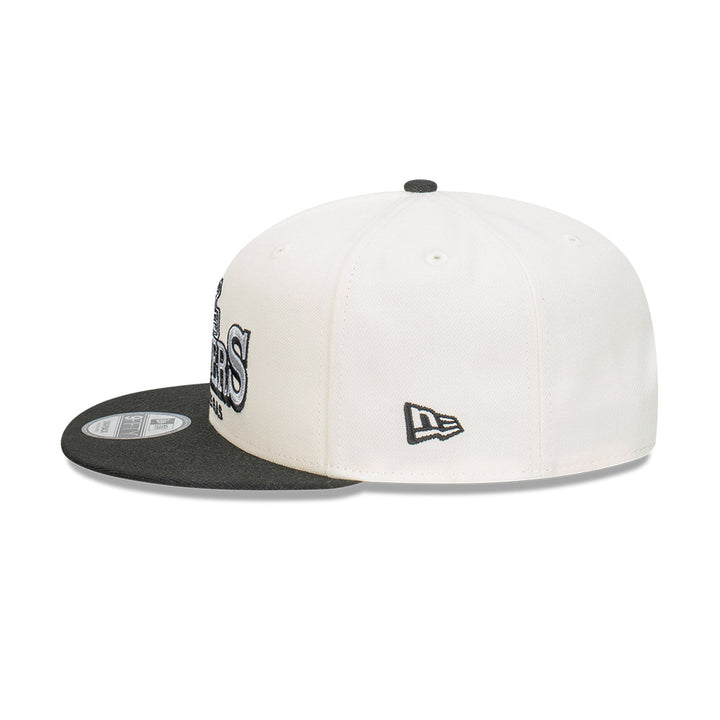 9FIFTY Las Vegas Raiders Stack Script 2-Tone Black Visor Chrome White Snapback