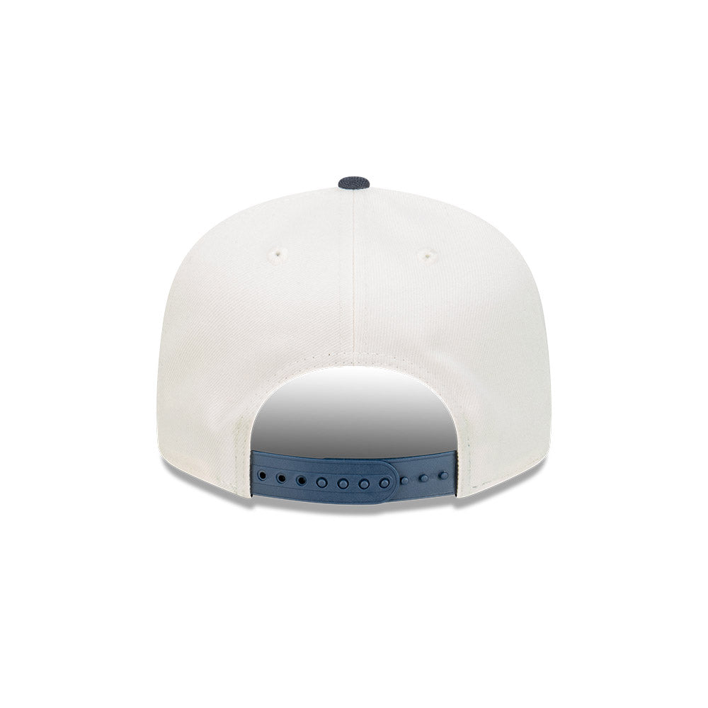 9FIFTY New York Yankees Stack Script 2-Tone Navy Visor Chrome White Snapback