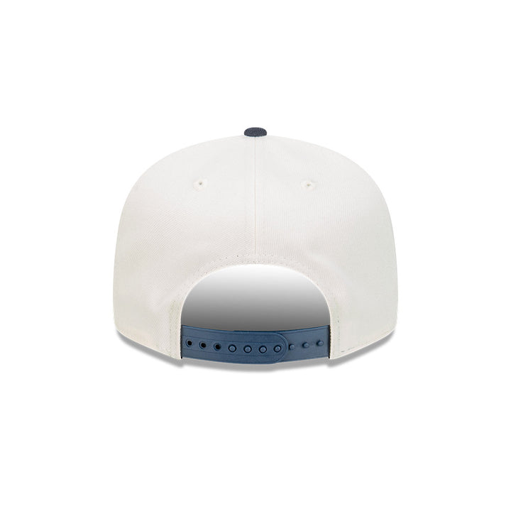 9FIFTY New York Yankees Stack Script 2-Tone Navy Visor Chrome White Snapback