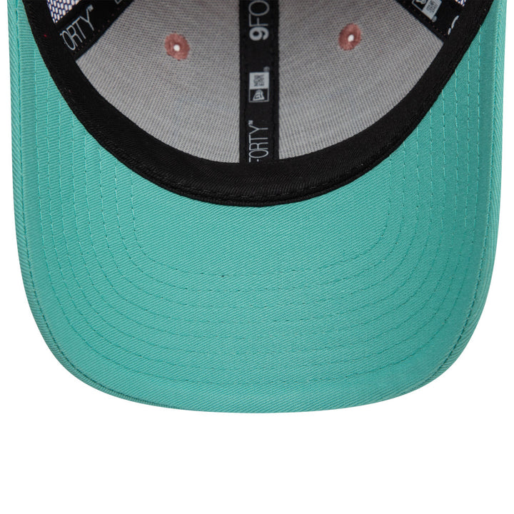 Kids 9FORTY Trucker New Era Mountain Patch 2-Tone Arctic Teal Visor Cosmetic Pink Snapback