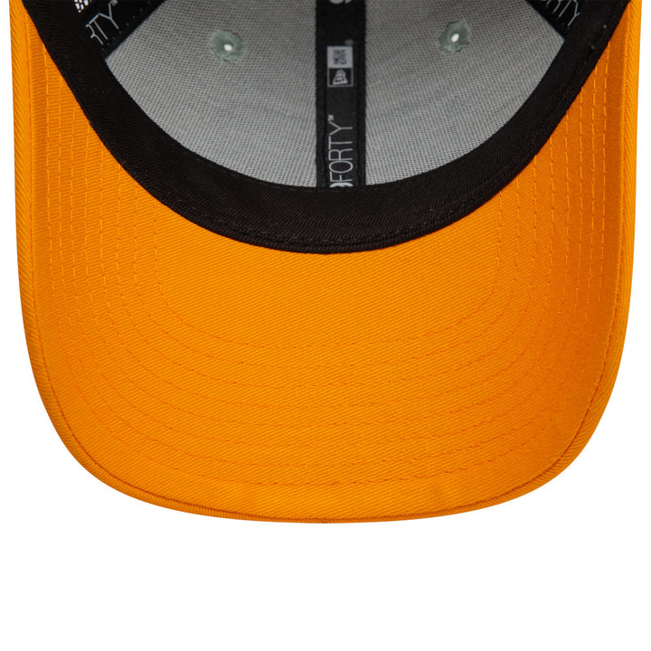 Kids 9FORTY Trucker New Era Mountain Patch 2-Tone Papaya Visor Everest Green Snapback