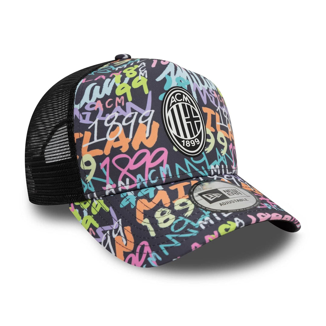 9FORTY E-Frame Trucker AC Milan Graffiti All Over Print Black Snapback