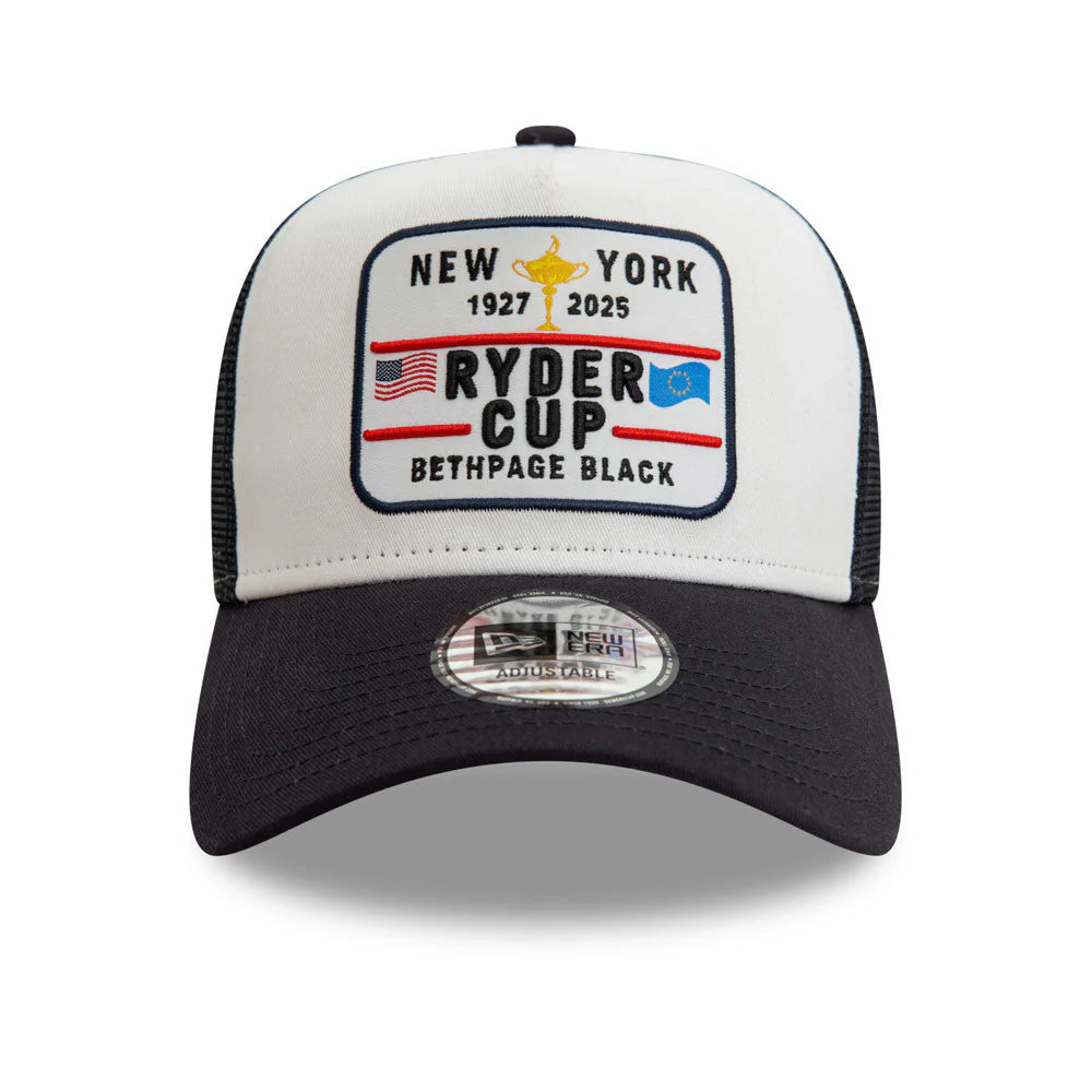 9FORTY E-Frame Trucker 2025 Ryder Cup Woven Patch White Snapback