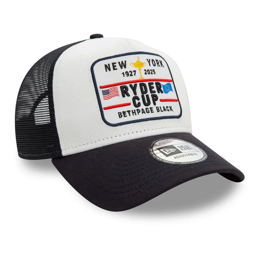 9FORTY E-Frame Trucker 2025 Ryder Cup Woven Patch White Snapback