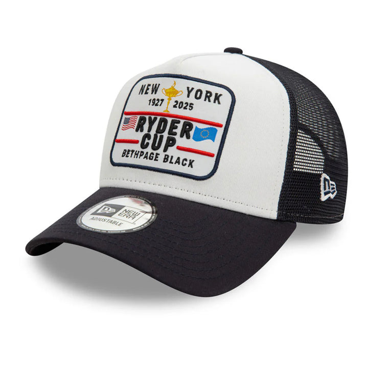 9FORTY E-Frame Trucker 2025 Ryder Cup Woven Patch White Snapback