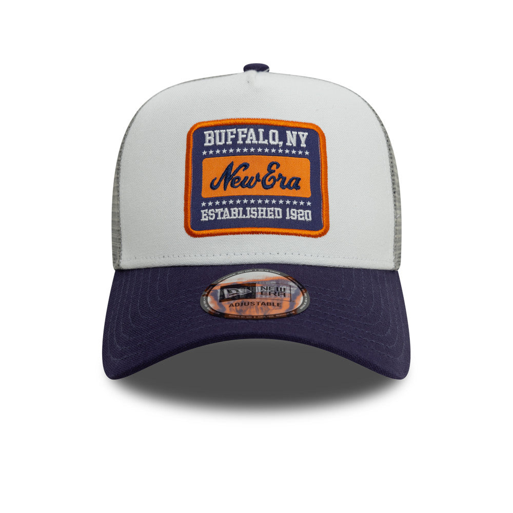 New Era 9FORTY E-Frame Trucker Patch White/Navy Snapback