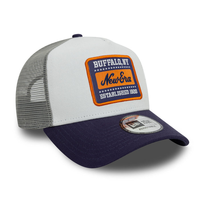 New Era 9FORTY E-Frame Trucker Patch White/Navy Snapback