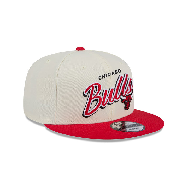 9FIFTY Chicago Bulls Script NBA Chrome White Snapback