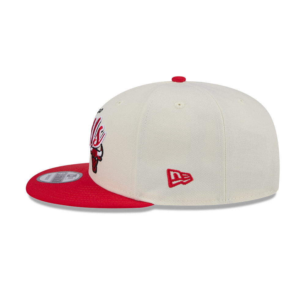 9FIFTY Chicago Bulls Script NBA Chrome White Snapback