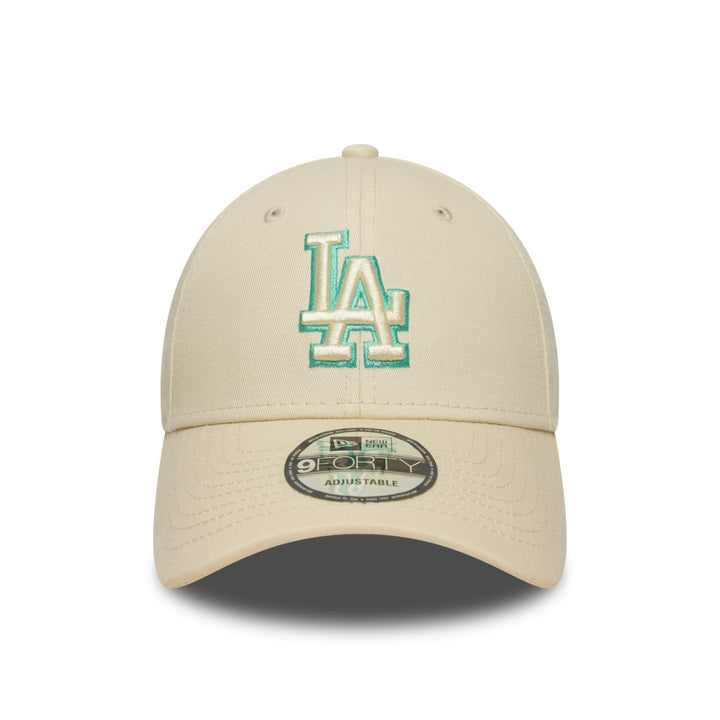 9FORTY Los Angeles Dodgers Team Outline Light Cream Adjustable