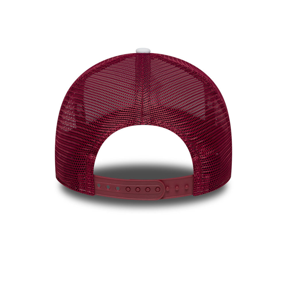 9FORTY E-Frame Trucker New York Yankees Cooperstown World Series 2-Tone Cherry Jam Visor Optic White Snapback