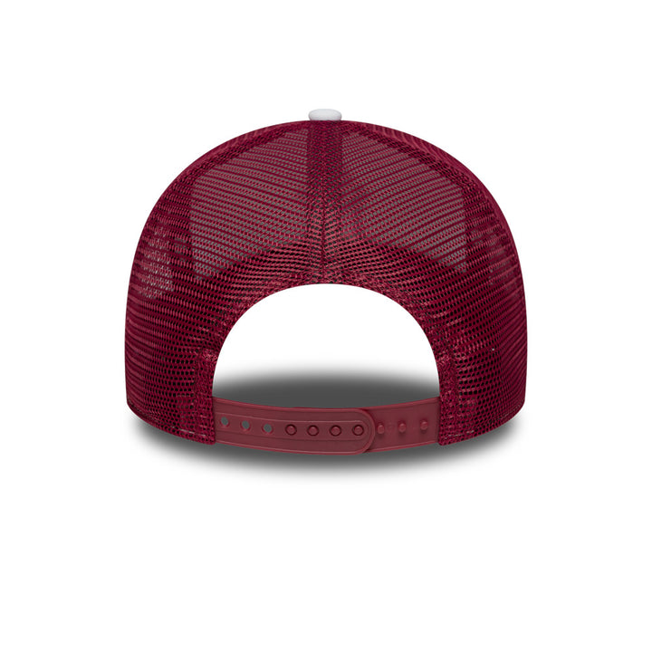 9FORTY E-Frame Trucker New York Yankees Cooperstown World Series 2-Tone Cherry Jam Visor Optic White Snapback