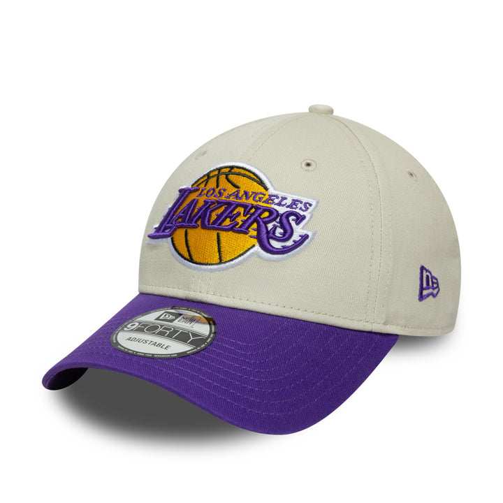 9FORTY Los Angeles Lakers Contrast Patch 2-Tone True Purple Visor Stone Adjustable