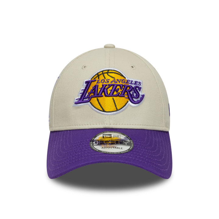 9FORTY Los Angeles Lakers Contrast Patch 2-Tone True Purple Visor Stone Adjustable