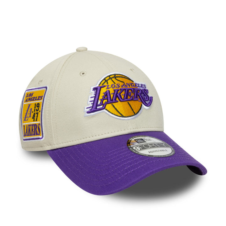 9FORTY Los Angeles Lakers Contrast Patch 2-Tone True Purple Visor Stone Adjustable