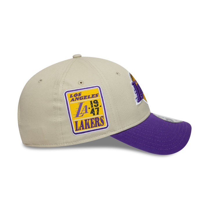 9FORTY Los Angeles Lakers Contrast Patch 2-Tone True Purple Visor Stone Adjustable