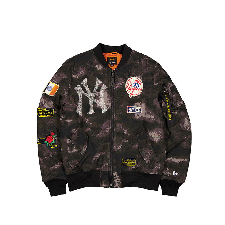 New York Yankees MLB x Alpha Industries Black Reversible Bomber Jacket