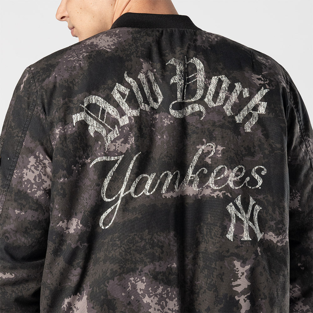New York Yankees MLB x Alpha Industries Black Reversible Bomber Jacket