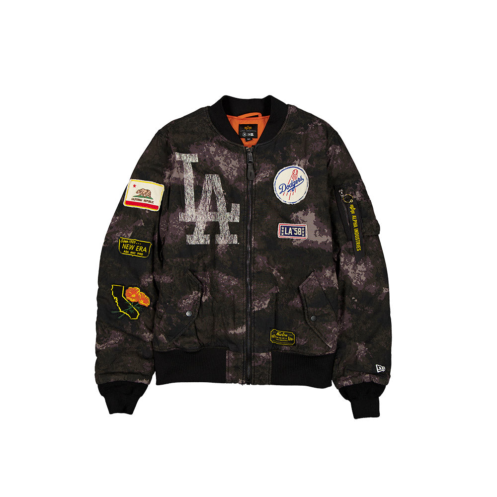Los Angeles Dodgers MLB x Alpha Industries Black Reversible Bomber Jacket