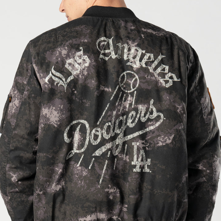 Los Angeles Dodgers MLB x Alpha Industries Black Reversible Bomber Jacket