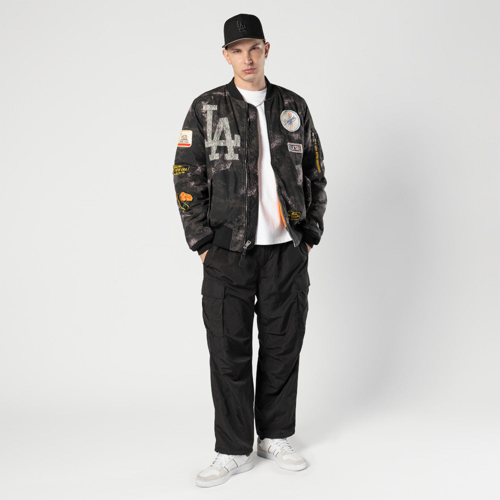 Los Angeles Dodgers MLB x Alpha Industries Black Reversible Bomber Jacket