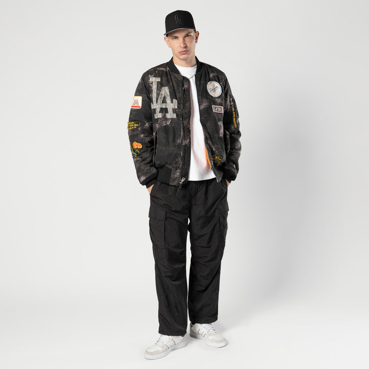 Los Angeles Dodgers MLB x Alpha Industries Black Reversible Bomber Jacket