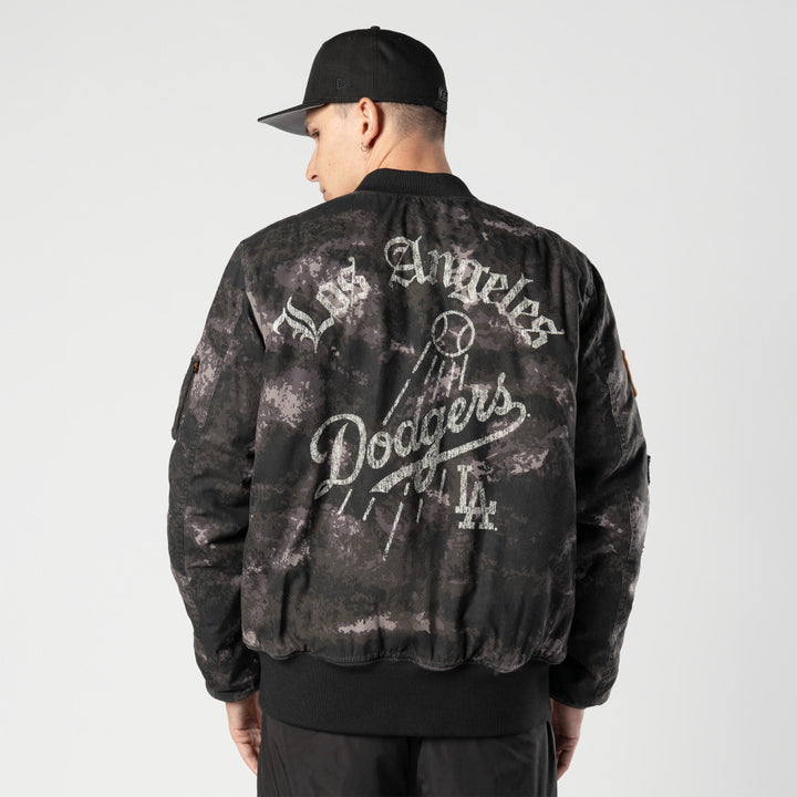 Los Angeles Dodgers MLB x Alpha Industries Black Reversible Bomber Jacket