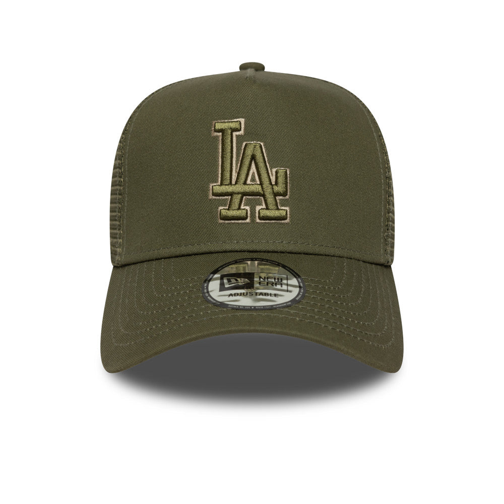 9FORTY E-Frame Trucker Los Angeles Dodgers Outline New Olive Snapback
